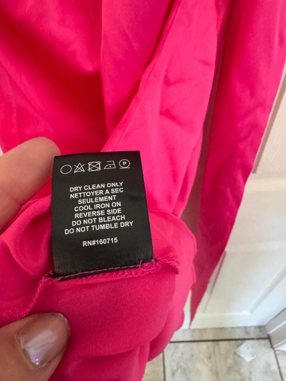 Seroya Kendall Silk Halter Mini Dress Hot Pink Backless Elegant Satin Medium - Picture 11 of 12